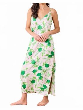 PRINTFRESH lime zest eco satin chic to sleep nightie in pink salt size small